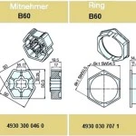 Adapterset B60 für Sechskantwelle,für Rohrmotoren Becker Baureihe P und R Serie