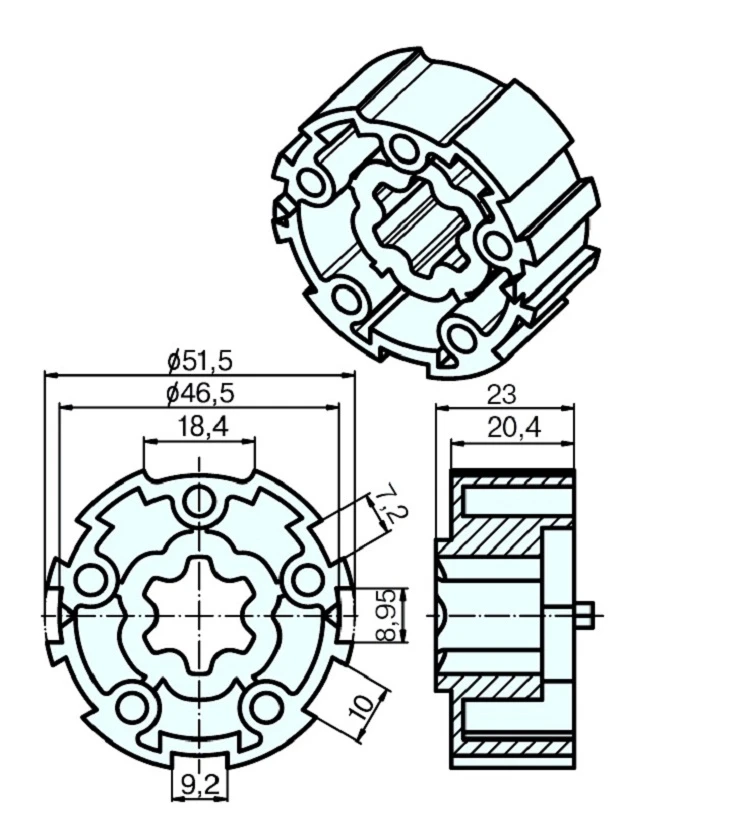 Adapterset M50 Drive Wheel Universal für Nutwelle für Rohrmotoren Becker Baureihe R Serie