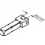 Anschlussteil - Steckzapfen-R 4/16-10 4-Kant, 16 x 10 mm Bohrung Ø 8,5 mm für Becker Rohrantriebe R7 bis R40