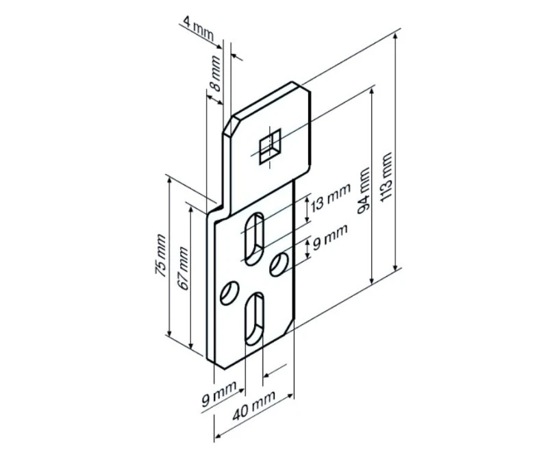 Markiesenhalter -P/R 4K-10 mit 4-Kant, 10 mm  für Becker Rohrmotoren  Baureihe P und R Serie