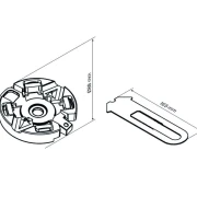 Universal-Vorbau-Spannlager für Blendkappengröße 180 – 230 - für Becker Rohrantriebe  P und R Serie bis 20Nm