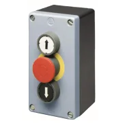 WTS - Dreifach-Drucktaster aus Metall Aufputz mit AUF + ZU Taste + NOT-HALT Pilz und wassergeschützt IP 65