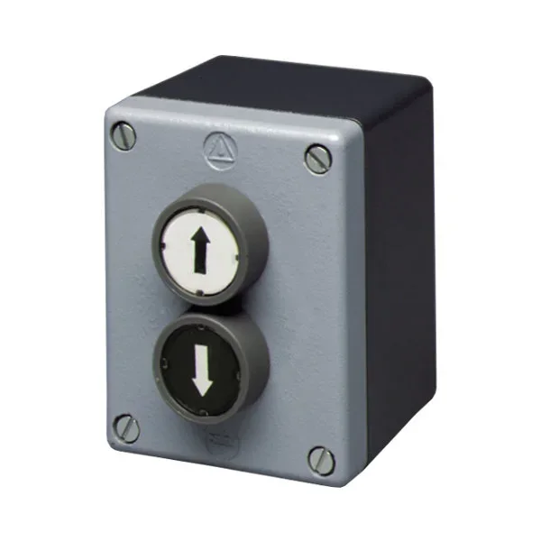 WTS - Zweifach-Drucktaster aus Metall Aufputz mit AUF + ZU Taste und wassergeschützt IP 65