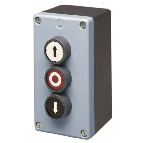 WTS - Dreifach-Drucktaster aus Metall Aufputz mit AUF + HALT + ZU Taste und wassergeschützt IP 65