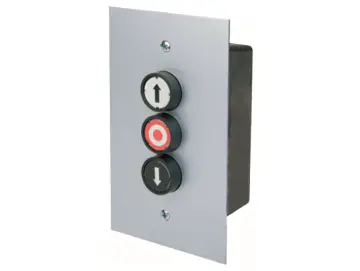 WTS - Dreifach-Drucktaster Metall Unterputz mit AUF + HALT + ZU Taste vorverdrahtet und wassergeschützt IP 65