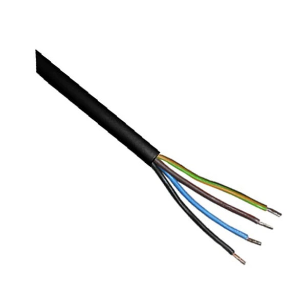 Gummi-Kabel für Feuchträume/Außen, 4 x 0,75 qmm, schwarz, Typ H05RN-F4G0,75, 50 m Rolle